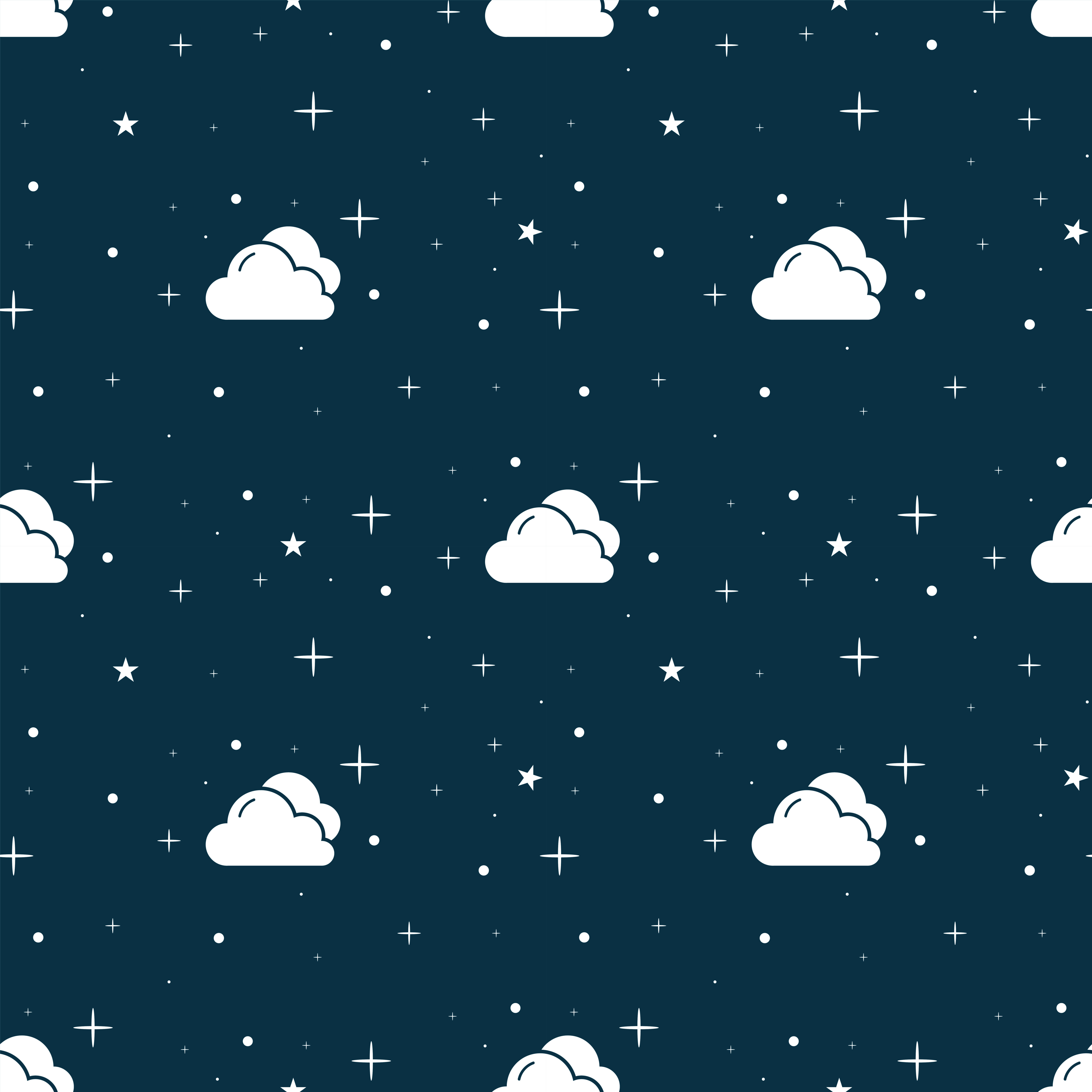 Seamless blue night sky pattern Free Vector