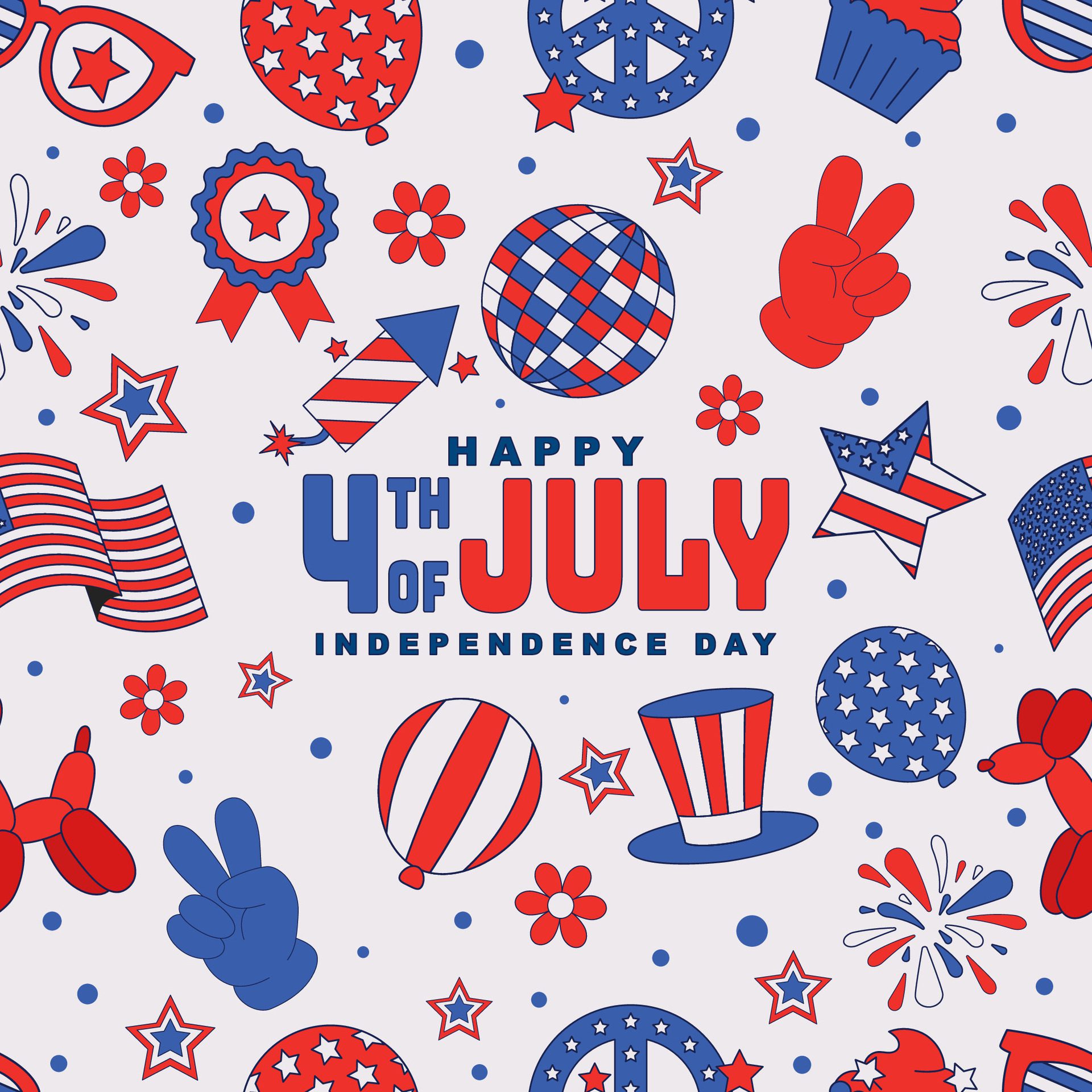 Happy 4th of july seamless pattern Free Vector