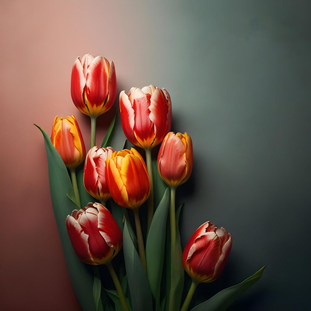 Beautiful tulip flower on a dark background tulips flower Stock Free