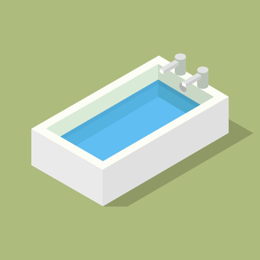 Isometric bathtub on a background Free Vector