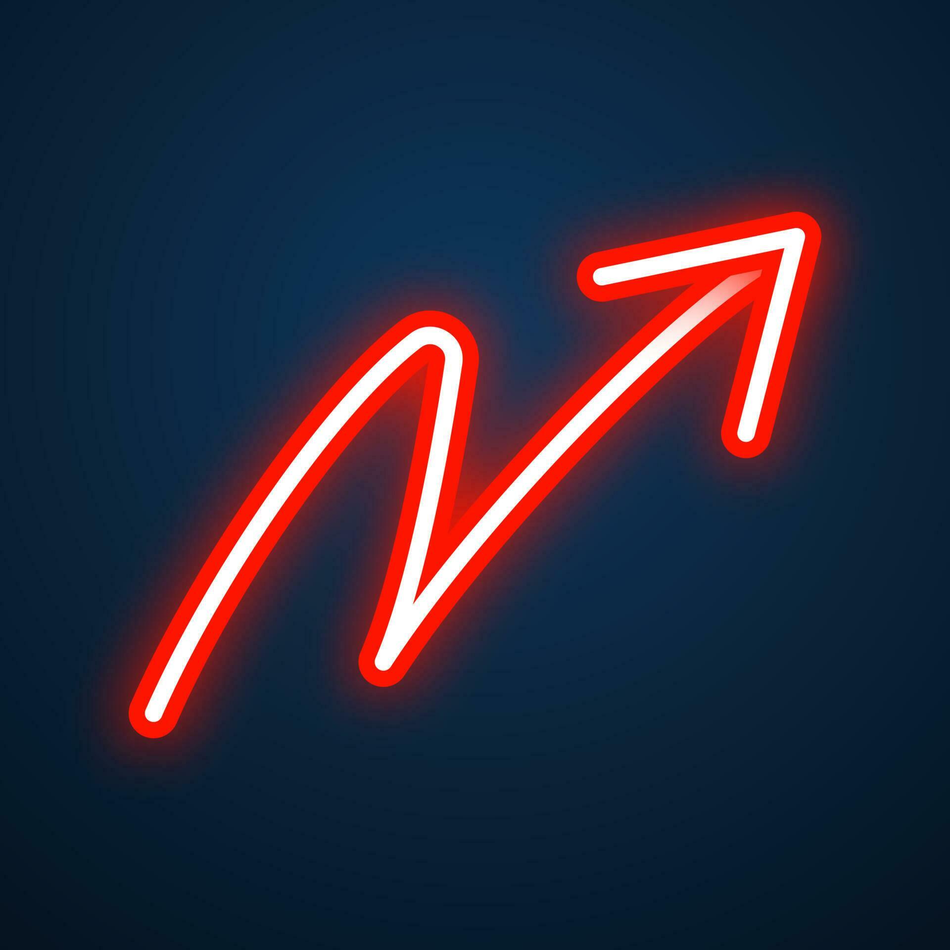 arrow sign neon effect vector Stock Free