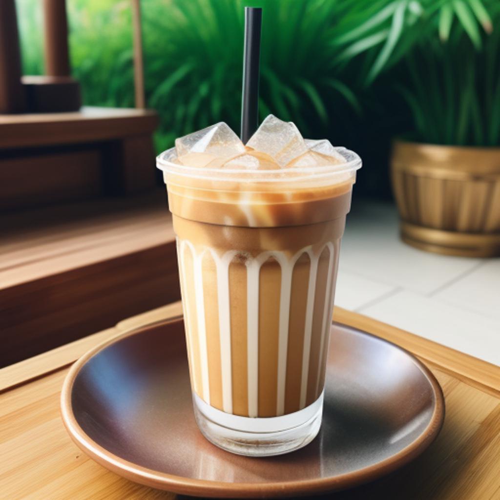 Aesthetic iced latte with by @ai_generated