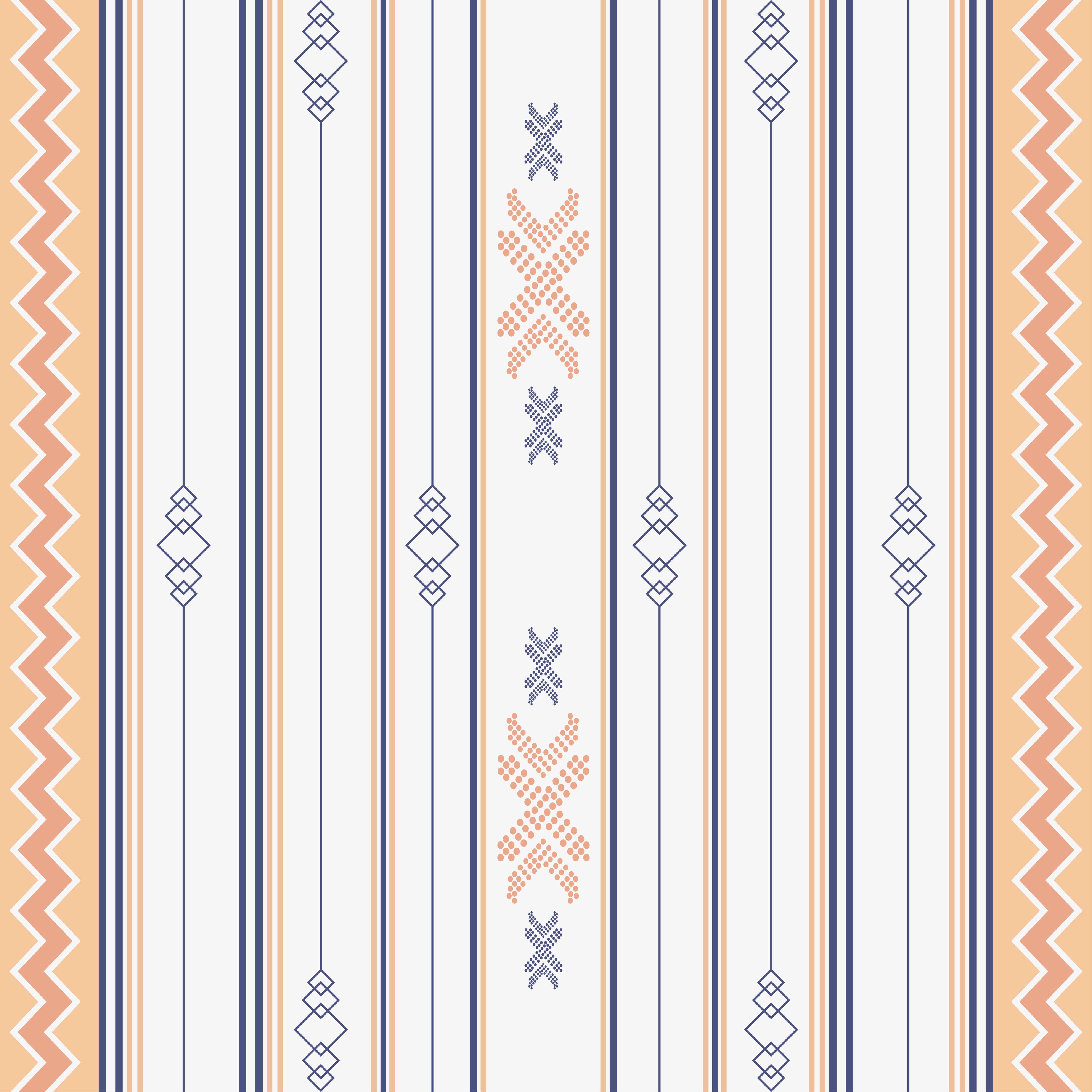 Seamless ethnic pattern with geometric shapes Free Vector