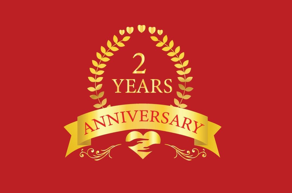 2 years anniversary logo design Stock Free