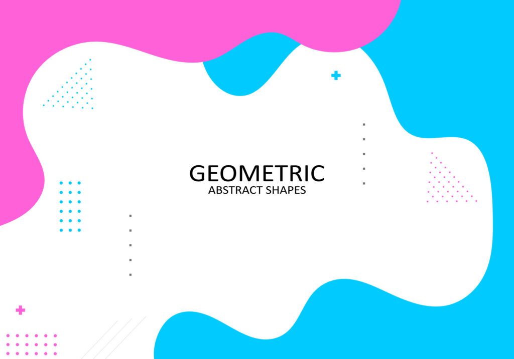 Memphis geometric background with abstract shapes Free Vector