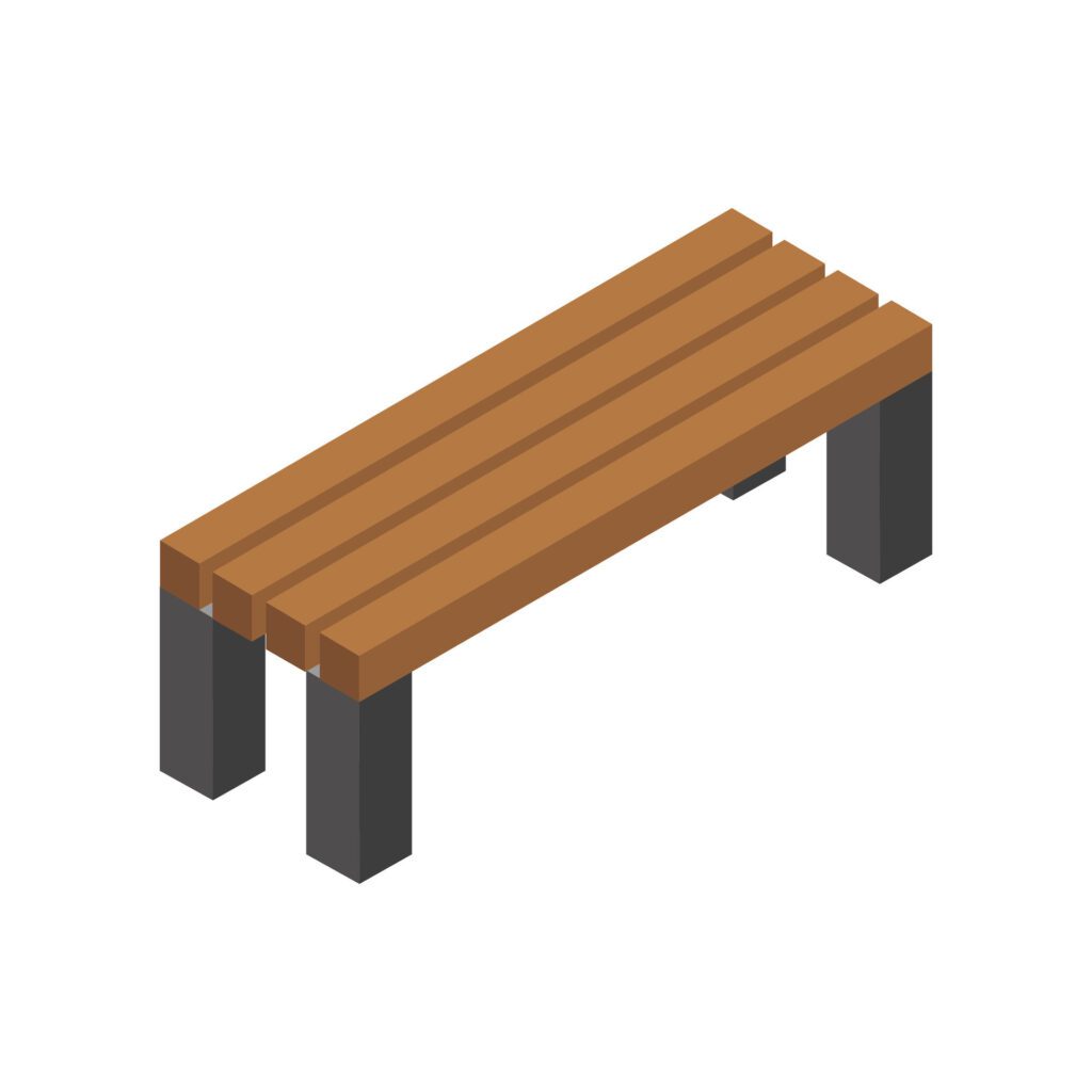 Bench isometric on a background Free Vector