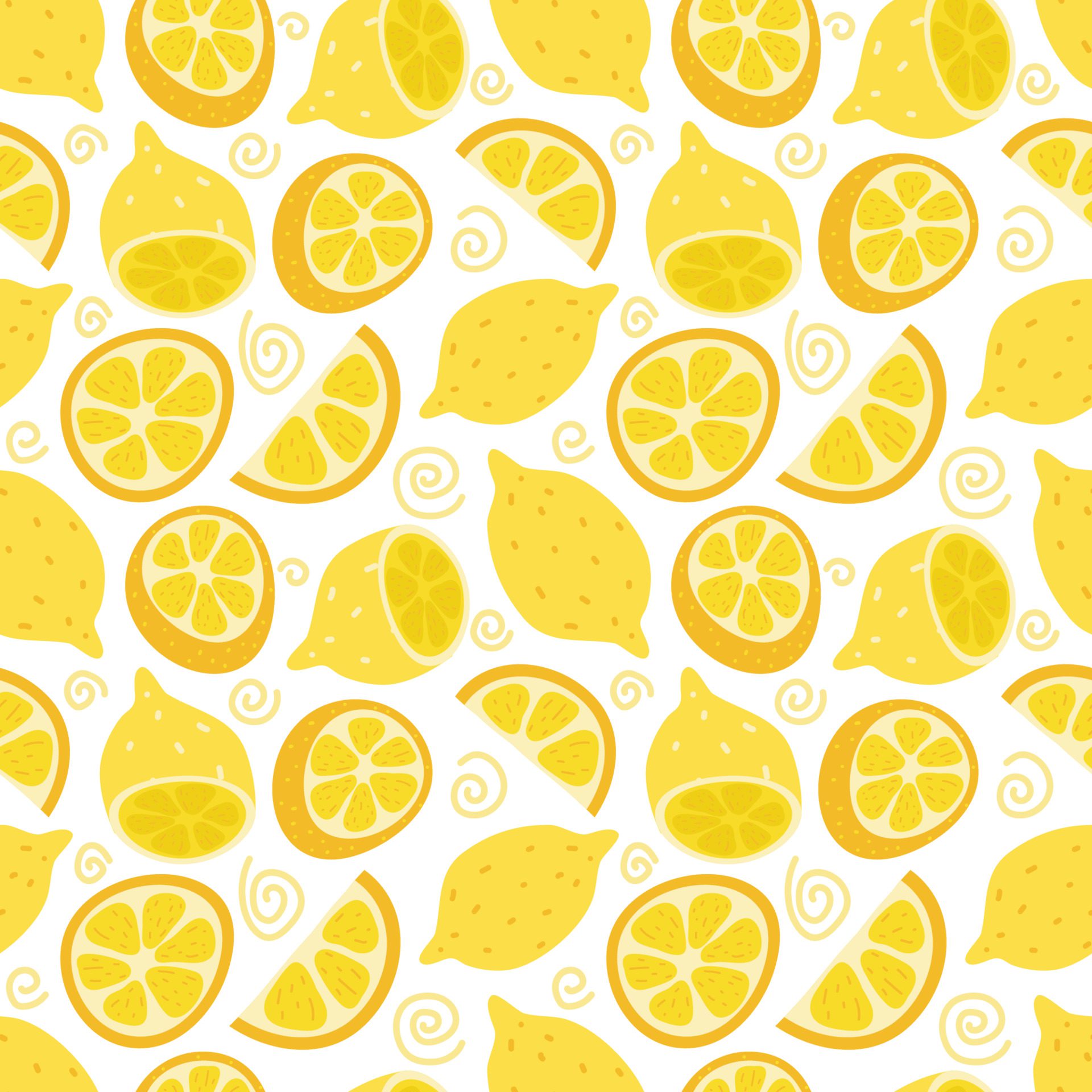 Lemon And Orange seamless pattern Free Vector