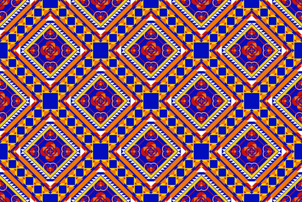 geometric ethnic pattern. Can be used in fabric design for clothing, textile, wrapping, background, wallpaper, carpet, embroidery style Free Vector