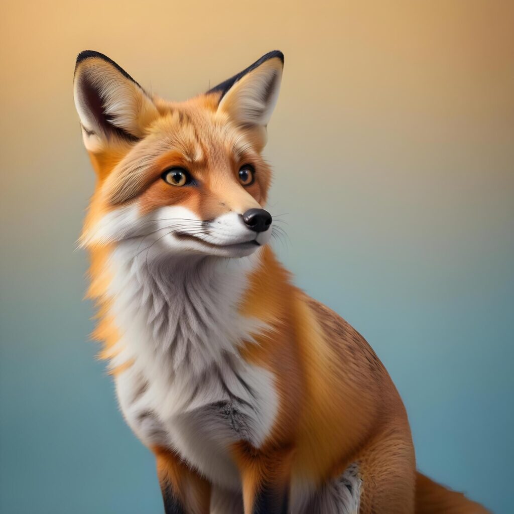 fox realistic plain background Stock Free