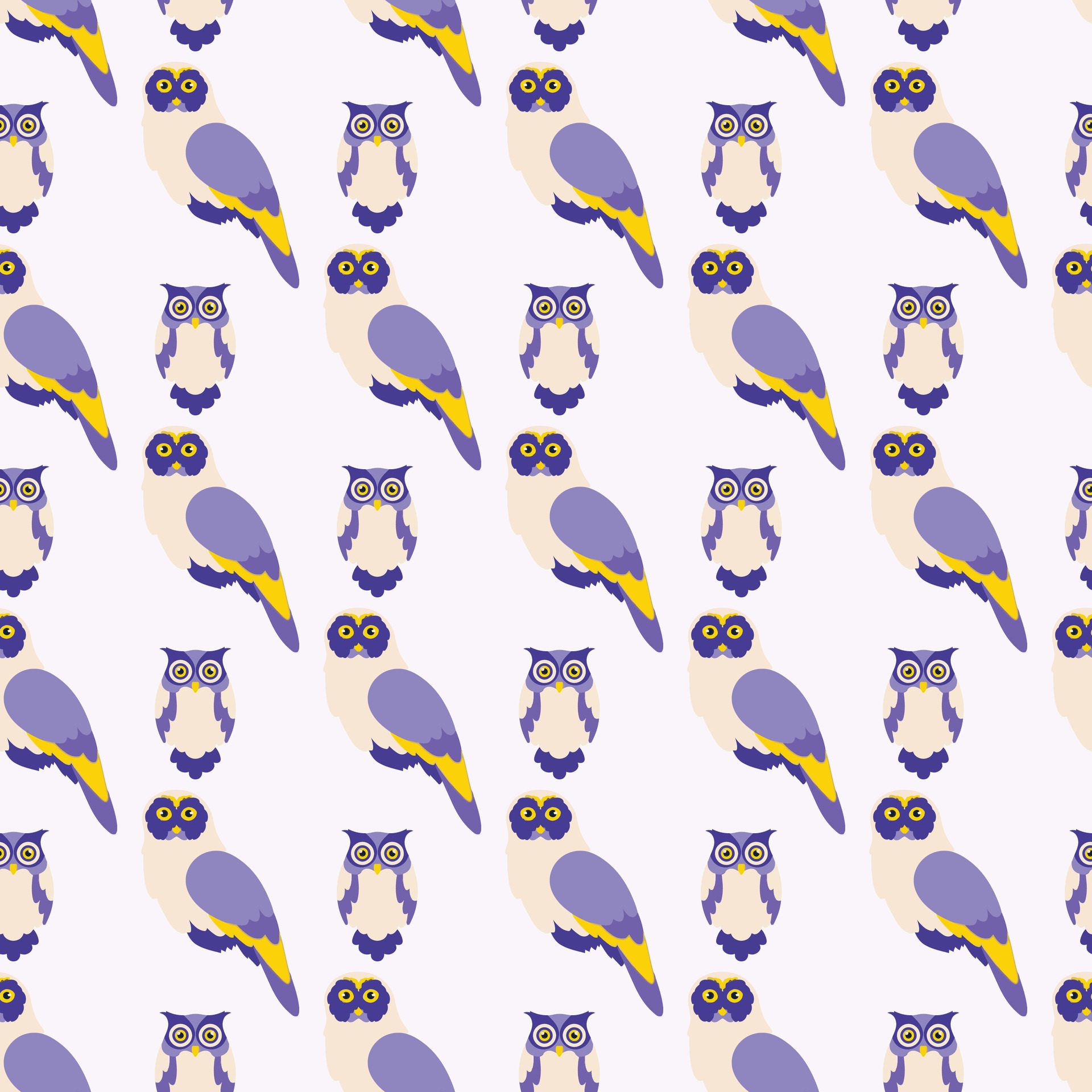 Super Cool Owls Seamless Pattern Design Free Vector