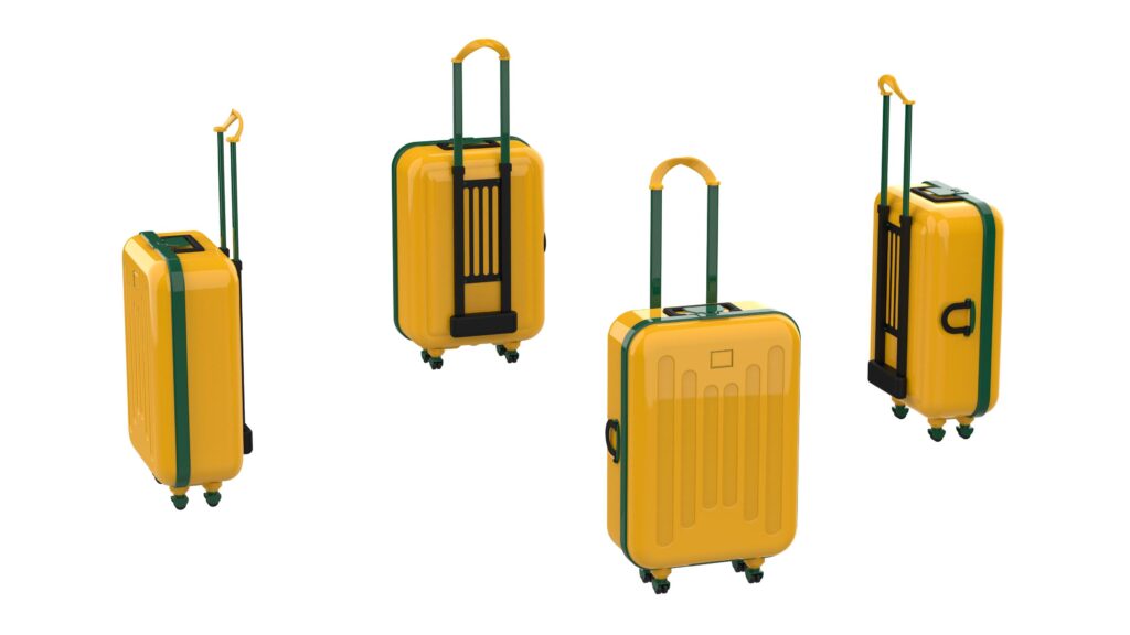 Luggage isolated on background. 3d rendering – illustration Stock Free