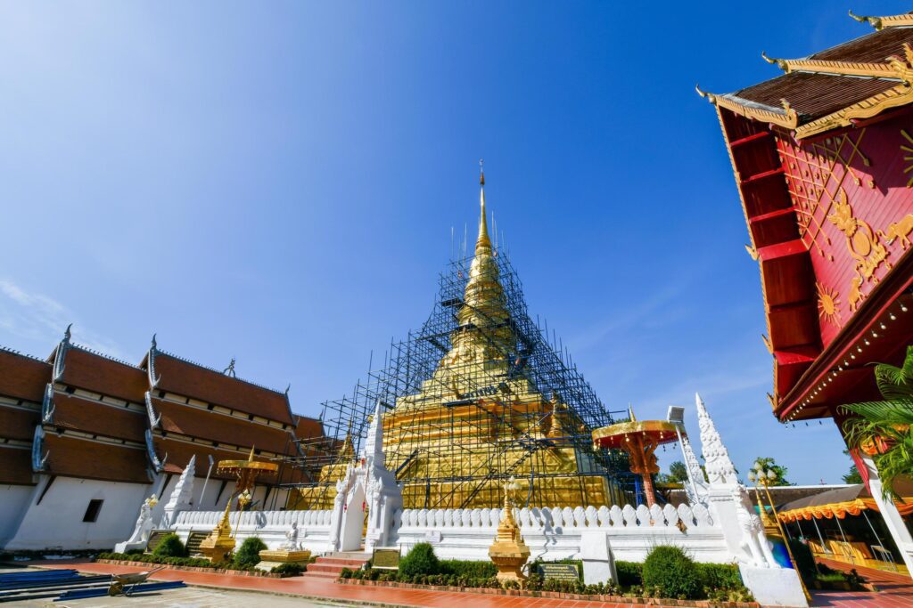 Phra that chae haeng Temple Nan province, Thailand, Stock Free