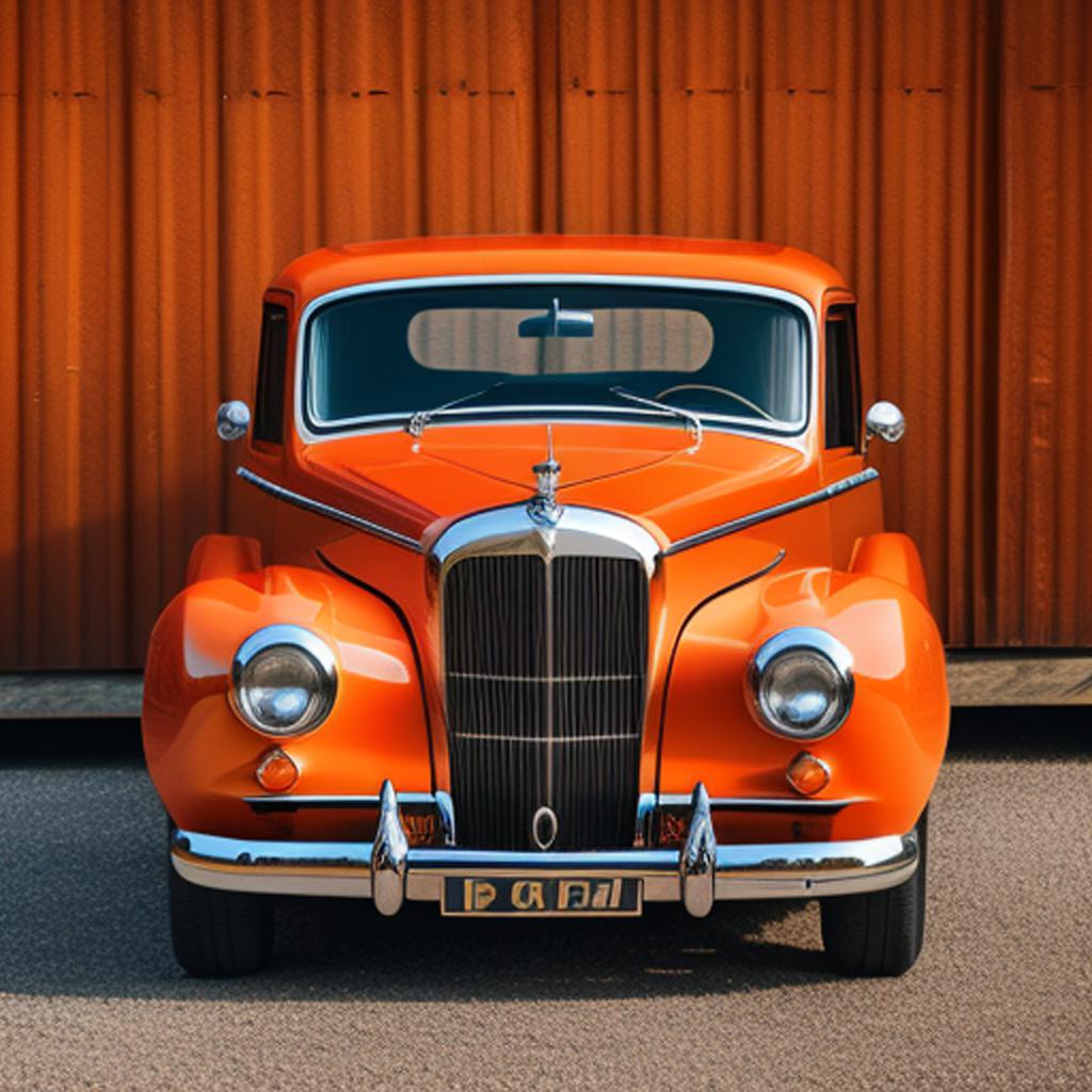 Classic cars orange by by @ai_generated