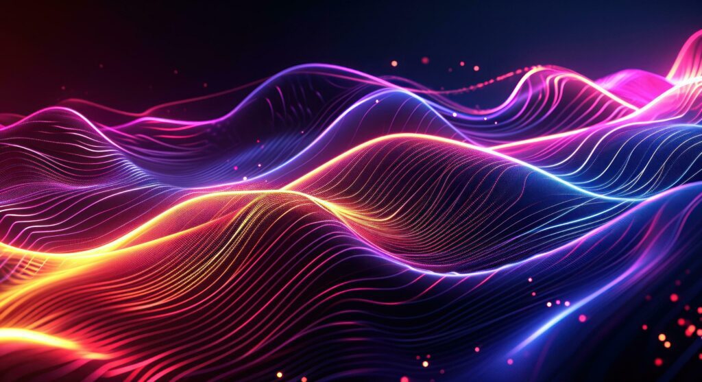 AI generated modern abstract abstract light effect with neon waves Stock Free