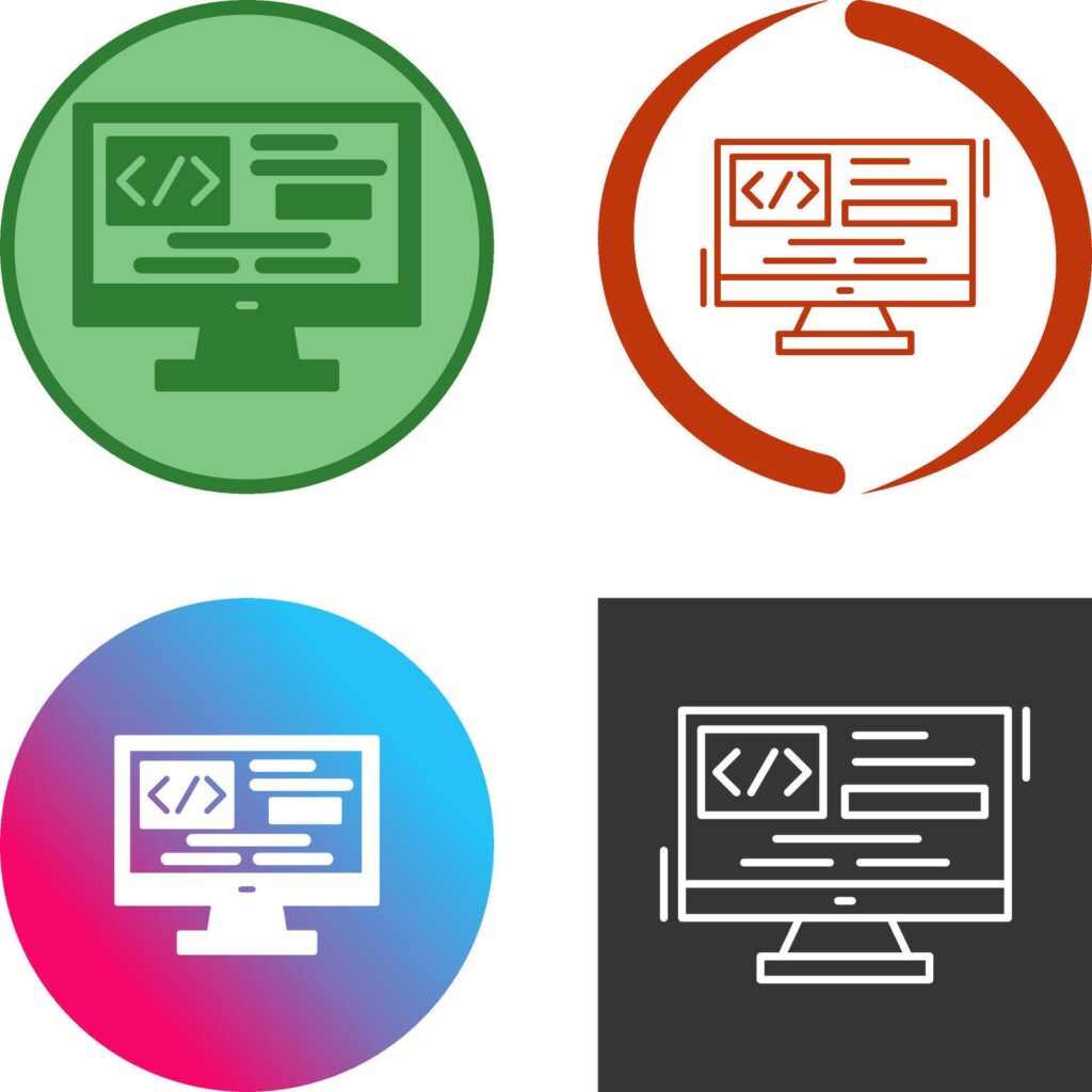 Coding Icon Design Stock Free