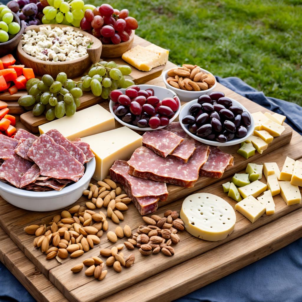 Large rectangular charcuterie table by @ai_generated