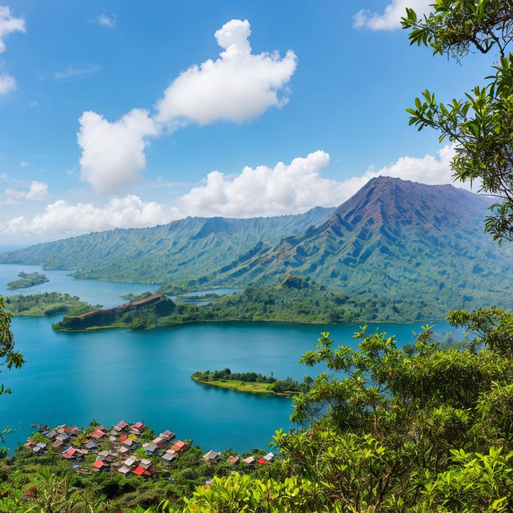 Batur Lake View by by @ai_generated