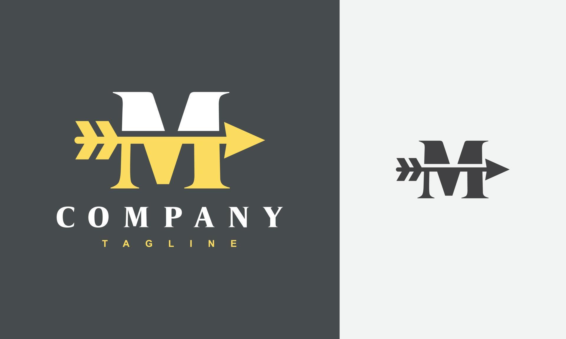 initial M arrow logo Stock Free