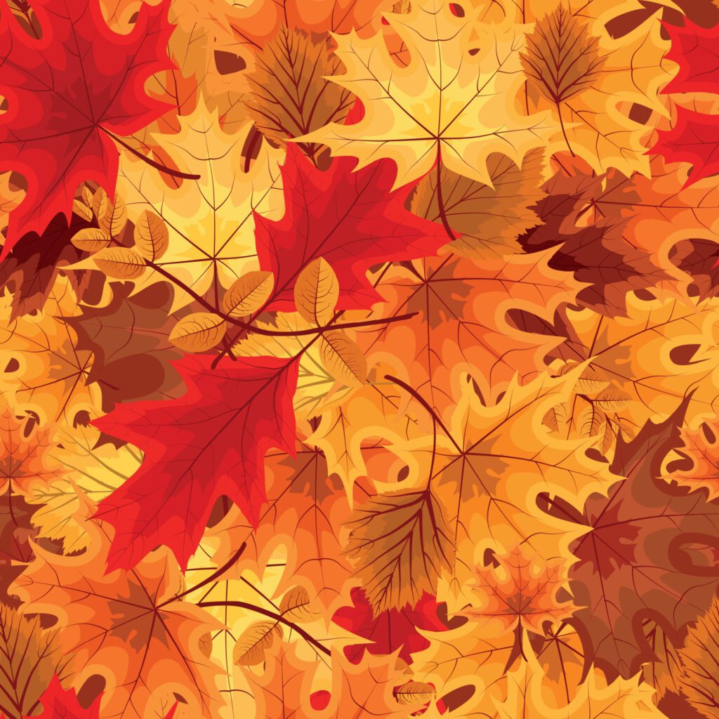 Abstract Vector Illustration Seamless Pattern Background with Falling Autumn Leaves Free Vector