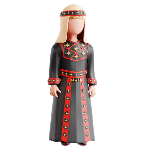 Palestine, woman, palestine woman 3D illustration