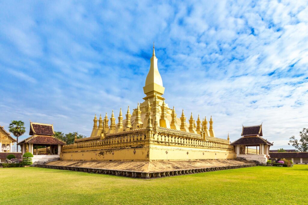 Golden Wat Thap Luang in Vientiane, Laos. Stock Free