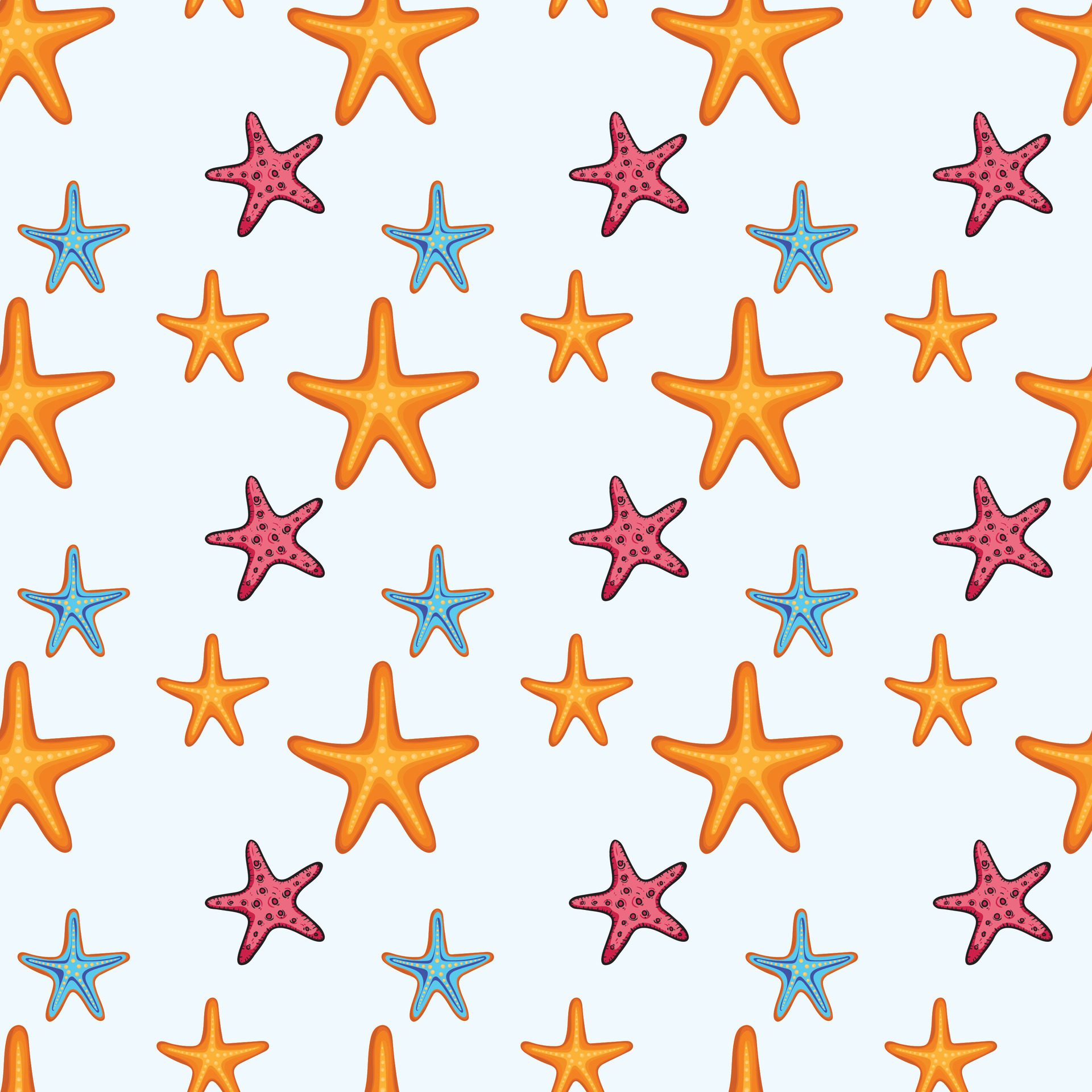 Starfish Gathering Seamless Pattern Design Free Vector