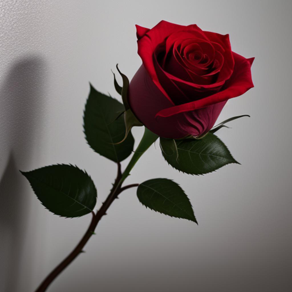 Single Red rose on by @ai_generated