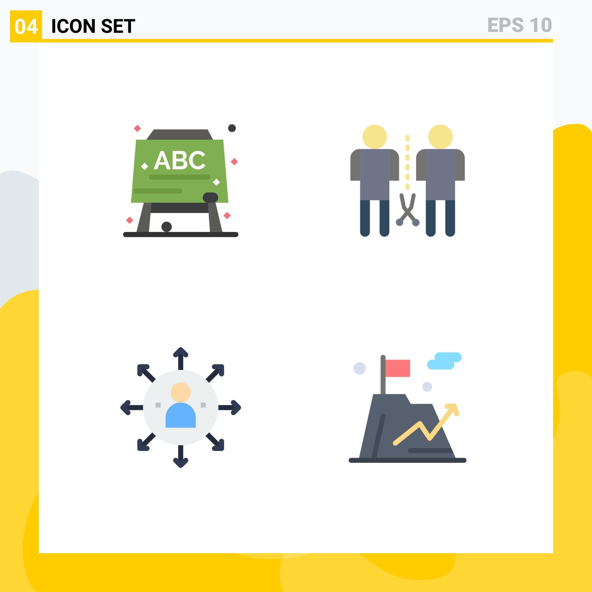 Modern Set of 4 Flat Icons and symbols such as board arrows family people job Editable Vector Design Elements Stock Free