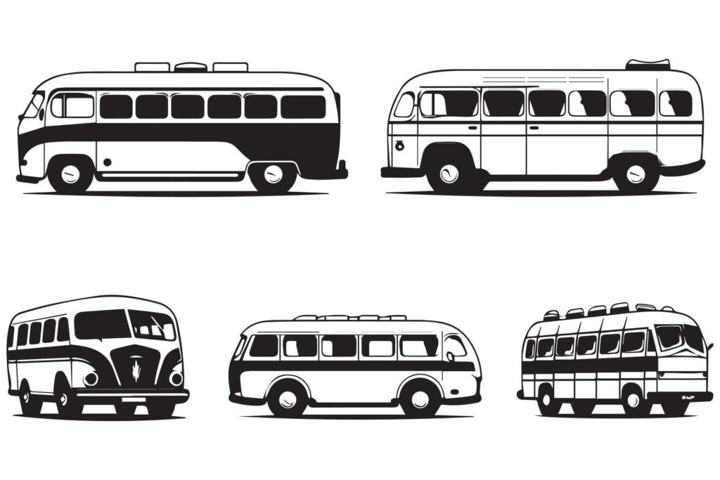 
									Set of bus icon illustration. Isolated on white background Stock Free