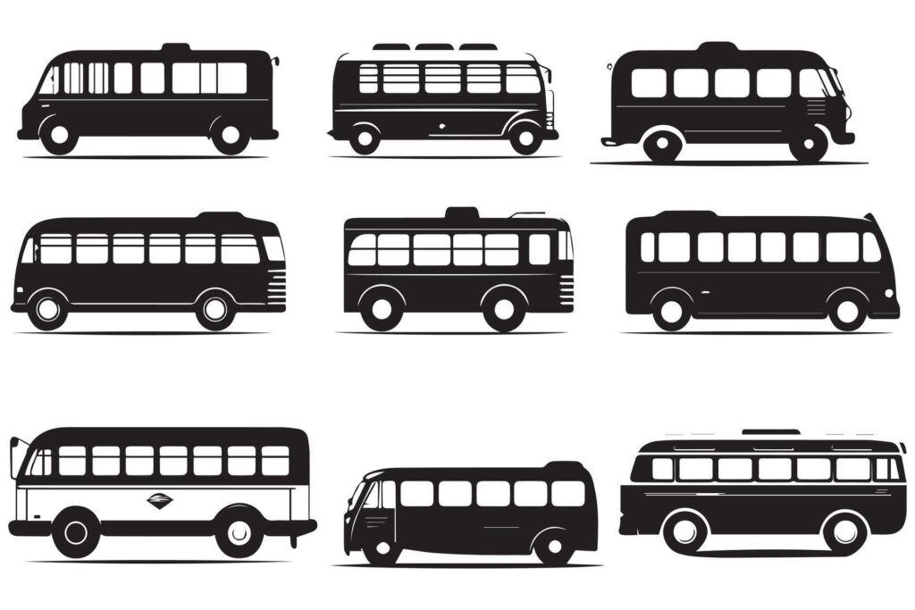 
									Set of bus icon illustration. Isolated on white background Stock Free