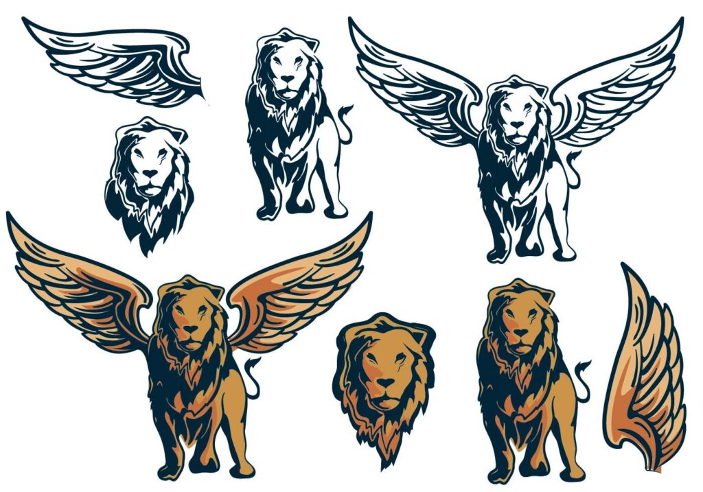 Winged Lion King Element Pack Stock Free and Free SVG