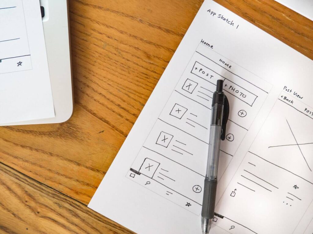 Mobile App Wireframe Notebook Stock Free