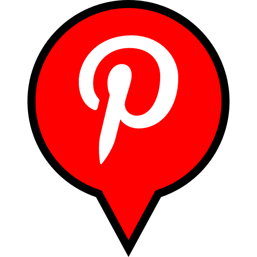 Pinterest, pin, pointer icon