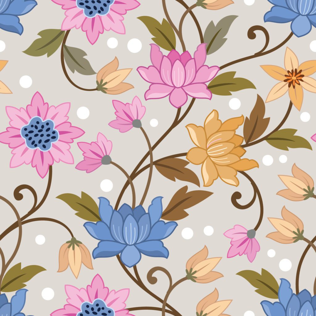 Abstract elegance floral background seamless pattern. Free Vector