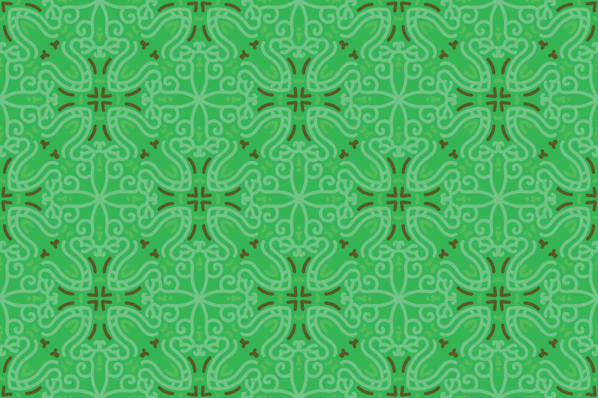 oriental pattern. smooth green background with Arabic ornaments. Pattern, background and wallpaper for your design. Textile ornament. Vector illustration. Free Vector