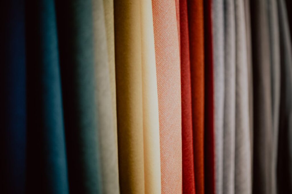 Colorful upholstery fabric samples Stock Free