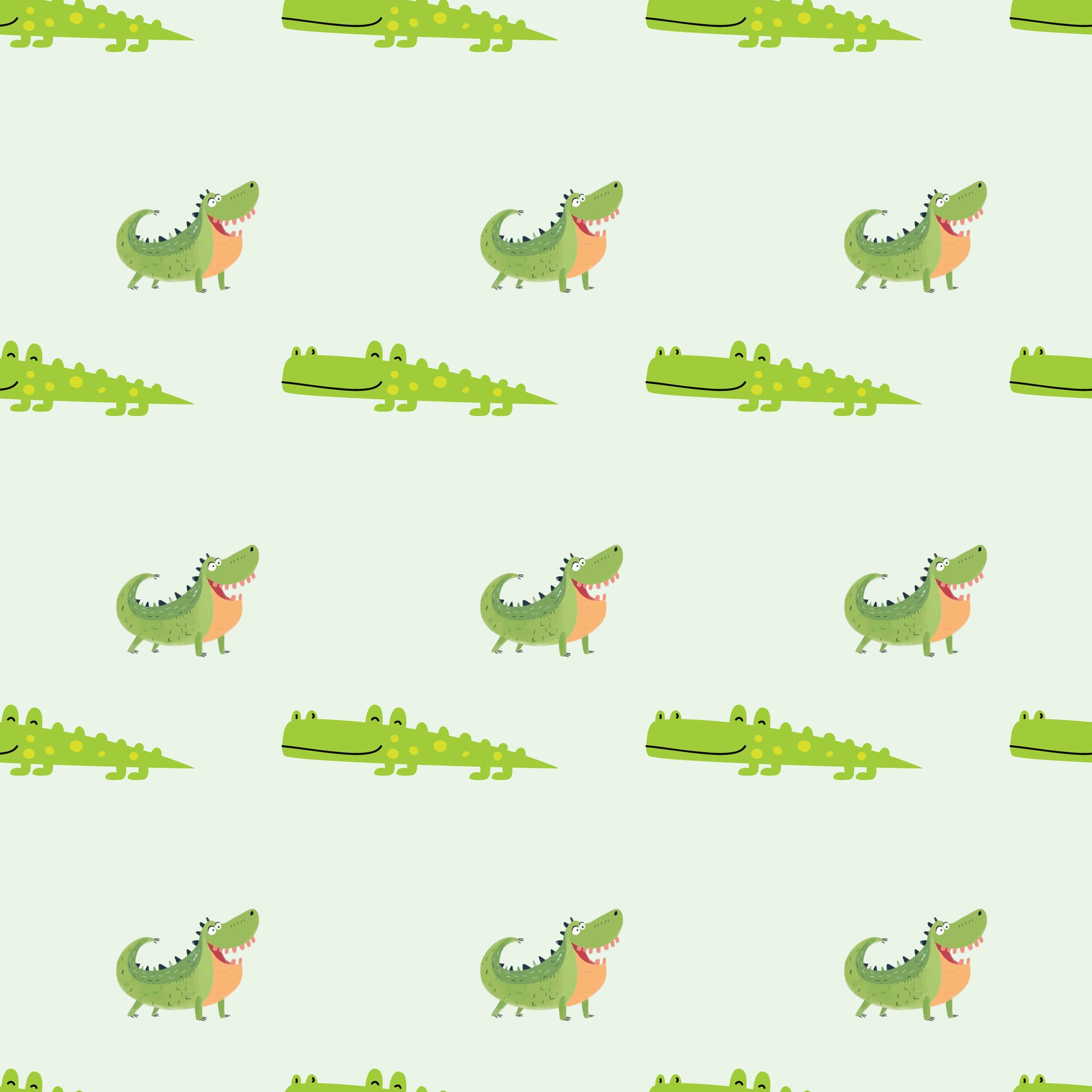 Crocodile pattern design with several alligators 02 Free Vector