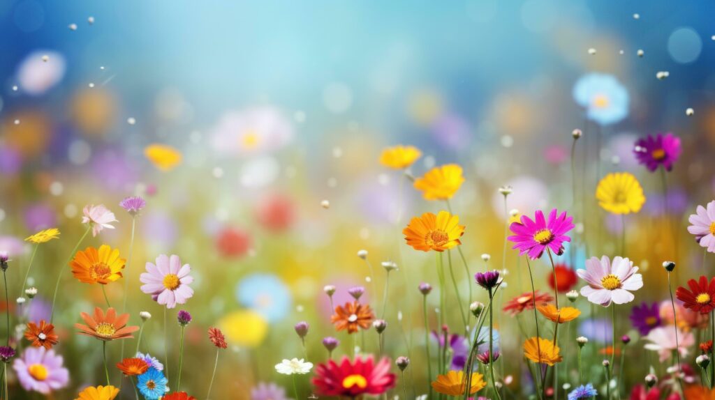 Colorful floral meadow background Stock Free