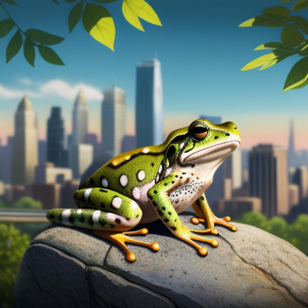 A green spotted frog by @ai_generated