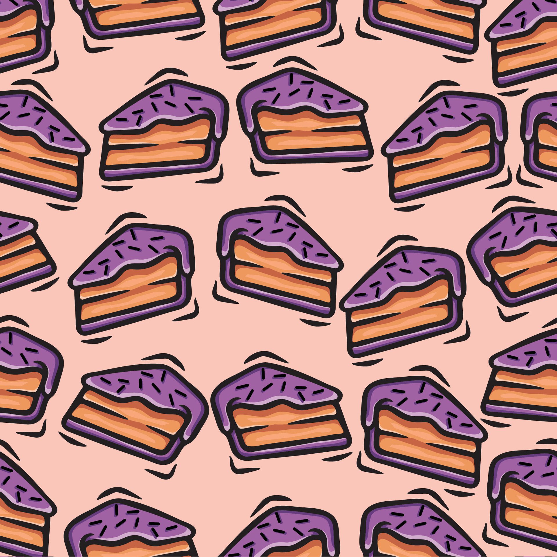 cake seamless pattern hand drawn collection Free Vector