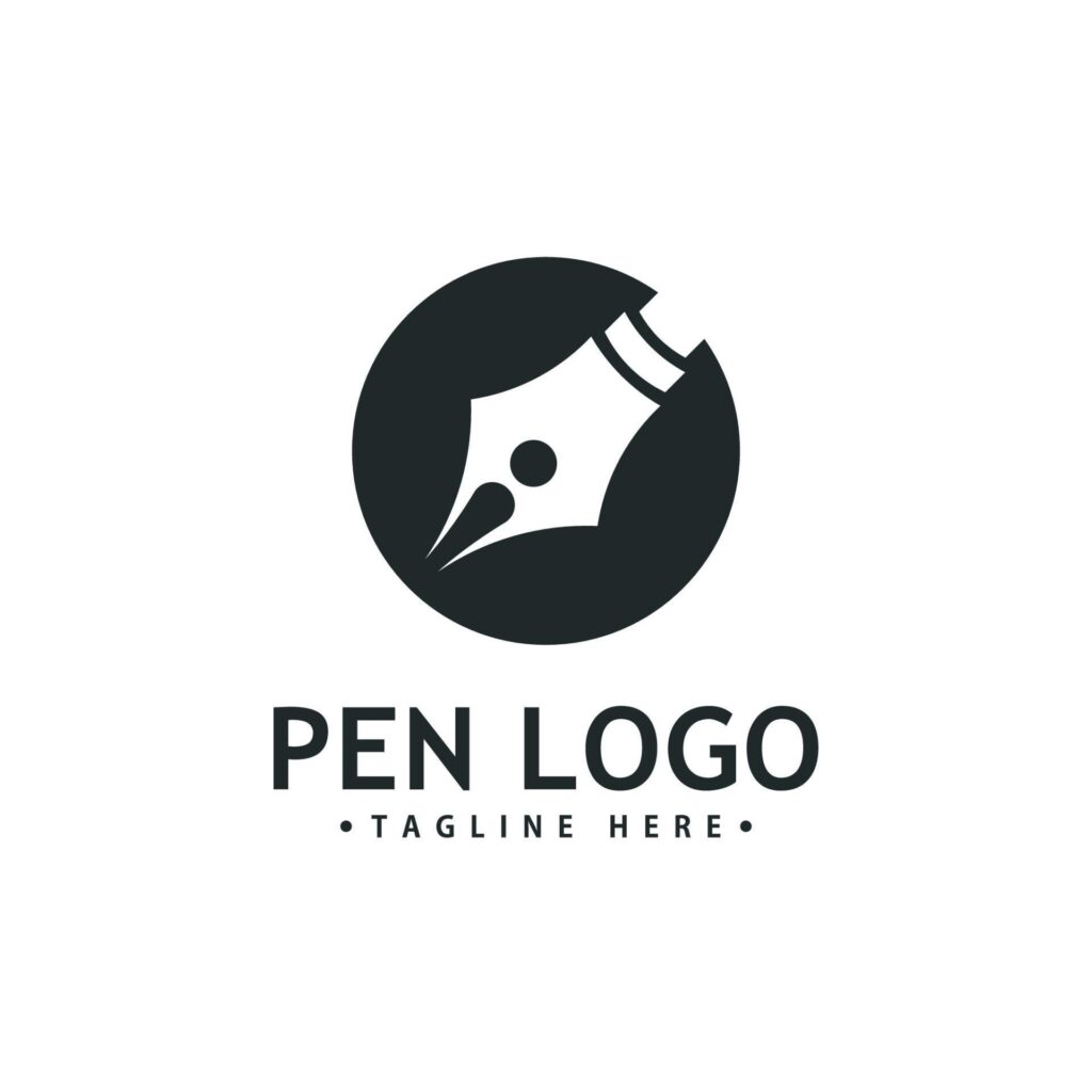 Pen Logo Icon Template. Company writer identity Stock Free