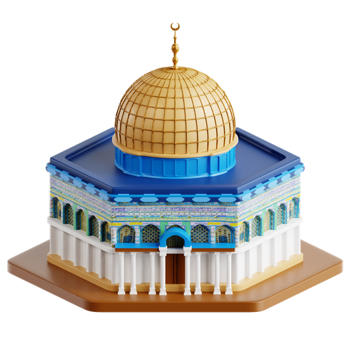 Dome, rock, dome of the rock 3D illustration