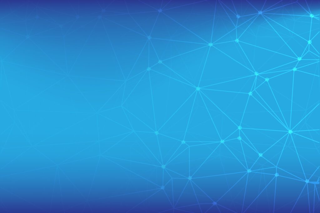 futuristic shape.Floating white and blue dot network on blue background Free Vector