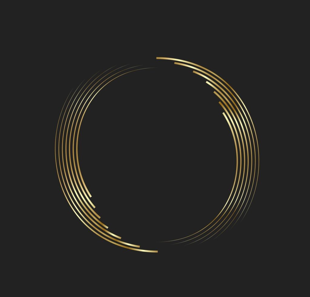 Abstract golden lines in circle form, Design element logo luxury Stock Free