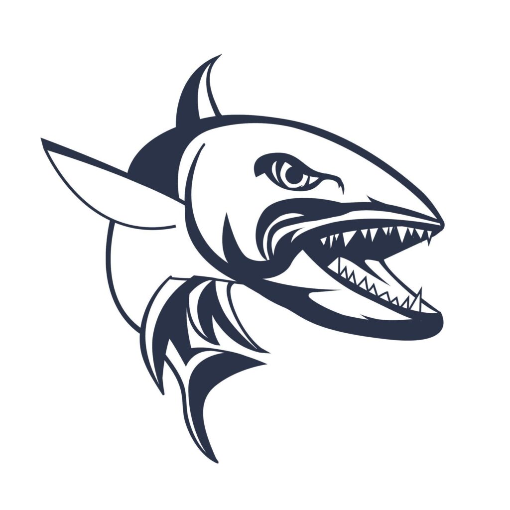 barracuda mascot logo inking illustration artwork Stock Free