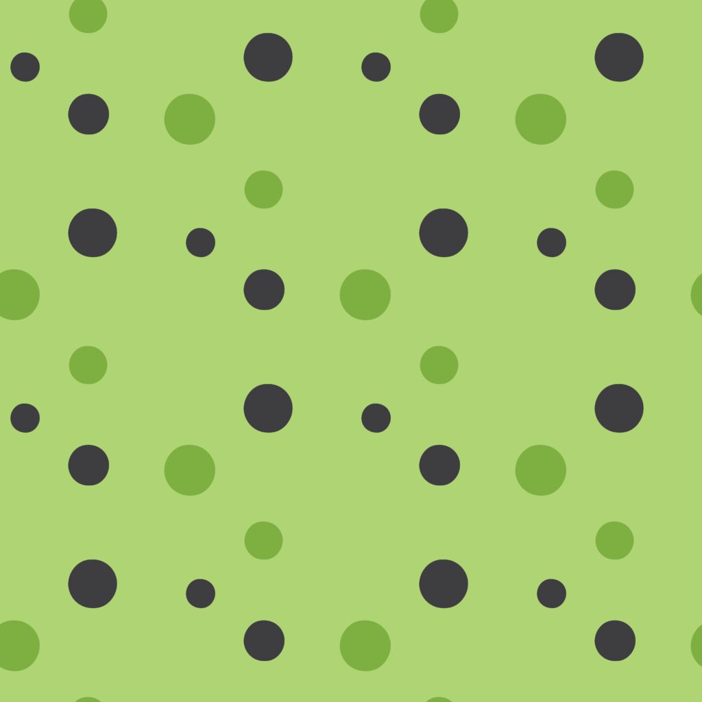 Hand drawn green, black colored dots pattern Free Vector