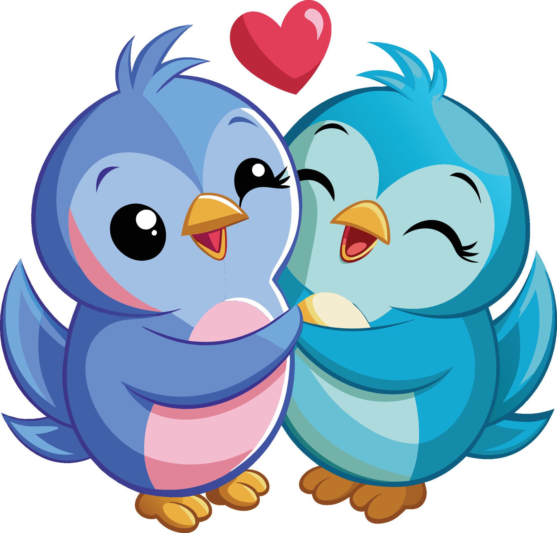 Adorable Cartoon Lovebird . AI-generated. Free Vector