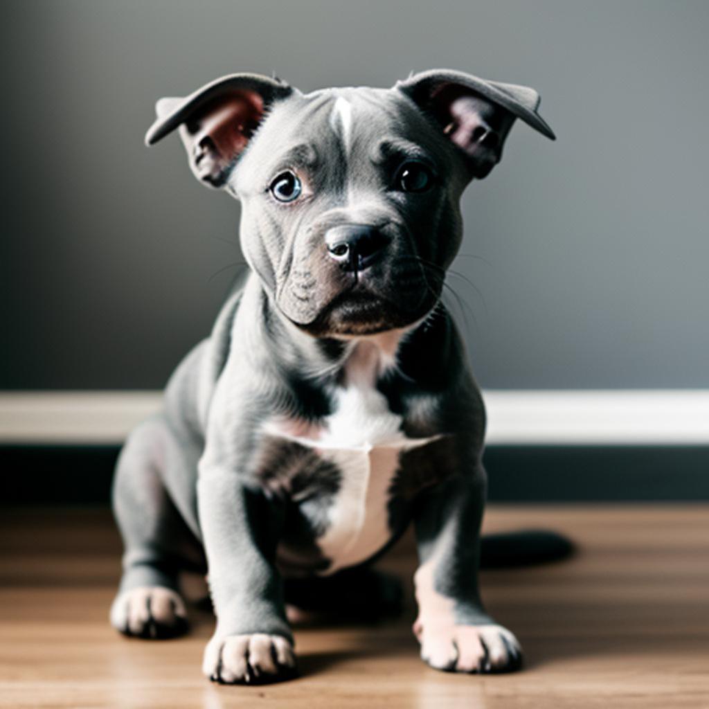 Grey pitbull by @kingtrinityn6980 by @ai_generated