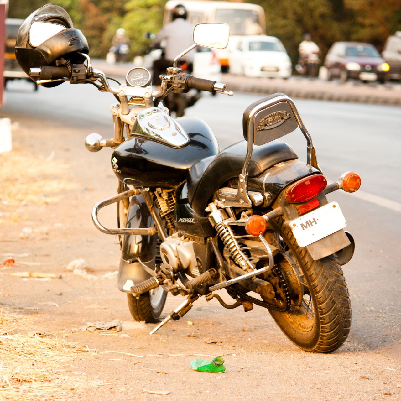 Bike Standing By The Road Stock Free