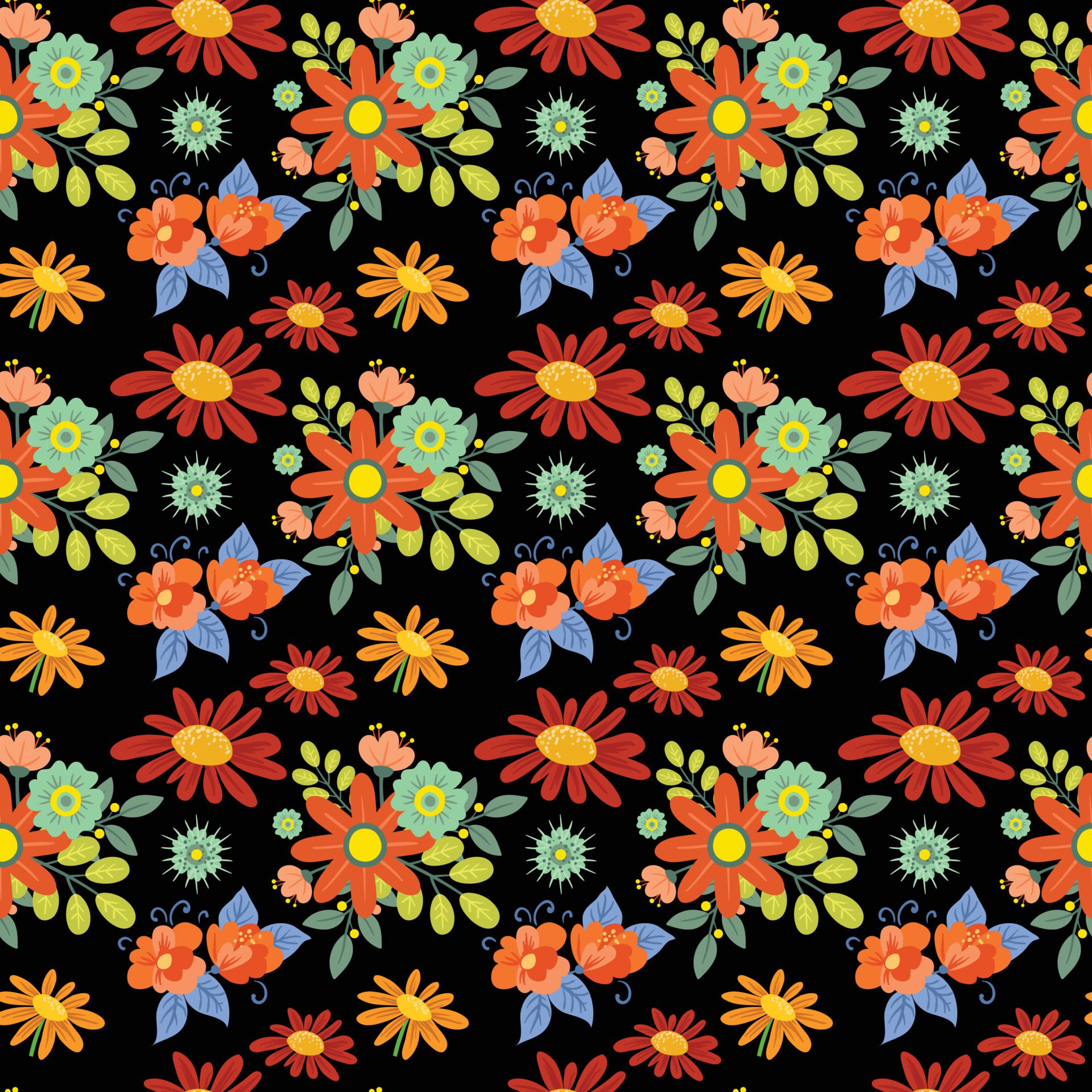 Flower Seamless pattern design Free Vector